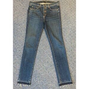 Veronica Beard Debbie 10" Skinny Jeans Button Fly Artwork Back Pocket Size 28